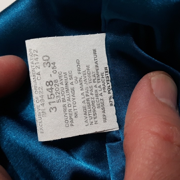 Jessica McClintock for Gunne Sax 3/4 turquoise backless mermaid halter dress - Picture 8 of 12